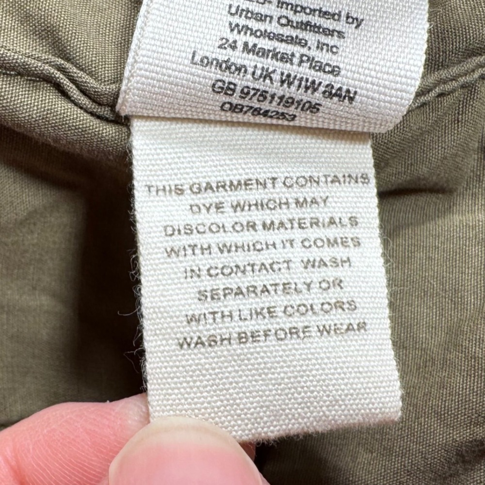Free People Olive Green Cotton Blend Military Style Jacket Women's Small No Belt - Picture 11 of 11